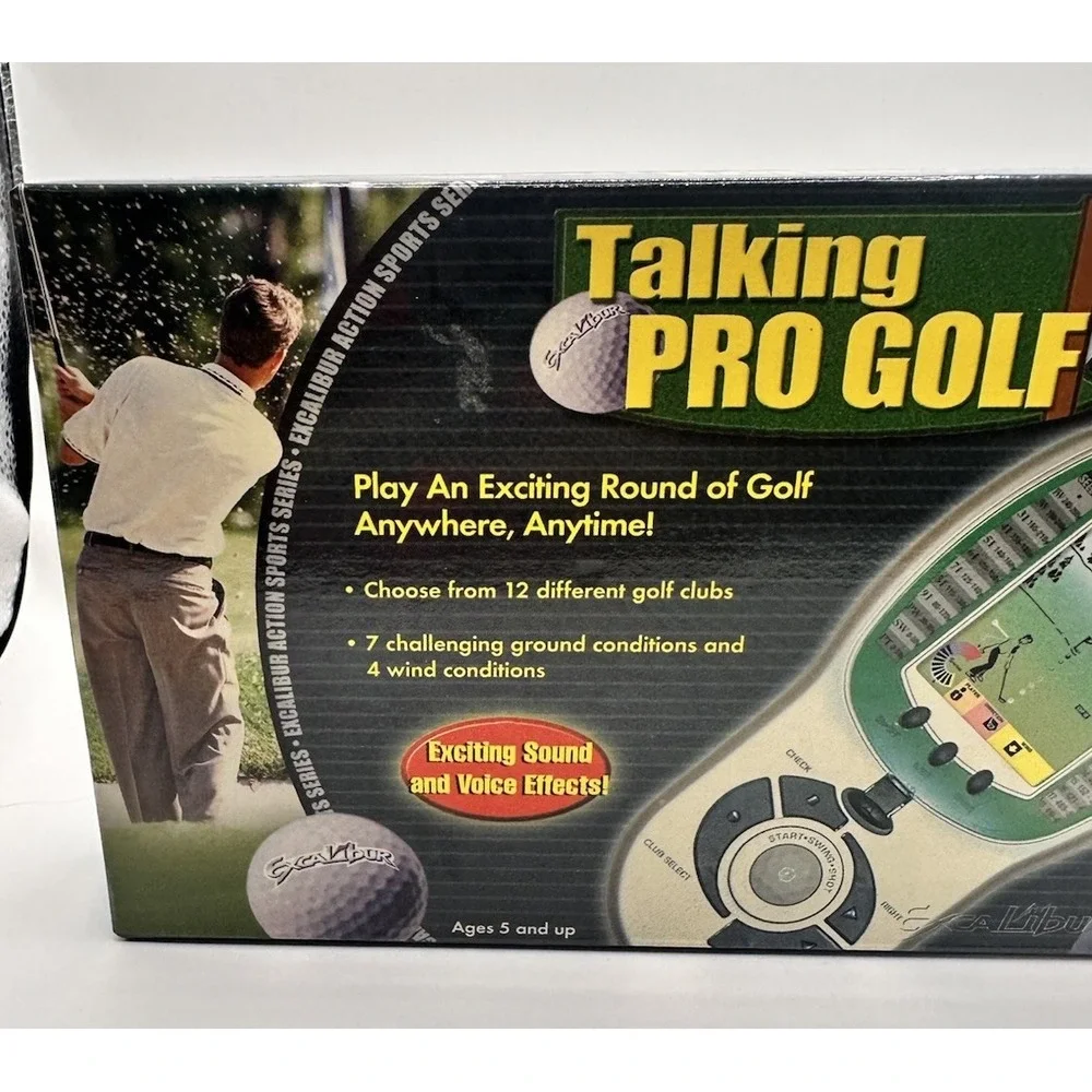Talking Pro Golf Game Model 383 Excalibur Handheld Sounds Works Great !!!! Clean